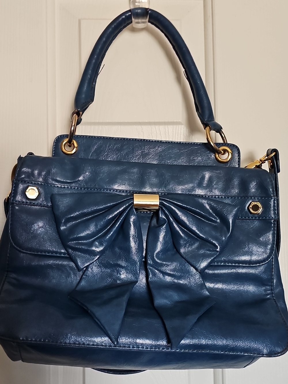 Gianni Bini Navy Bow-Front Shoulder Bag